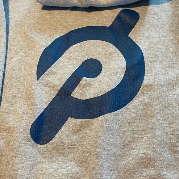 Peloton quarter zip hoodie gray.  Size Large pouch pocket reverse weave - Picture 5 of 7
